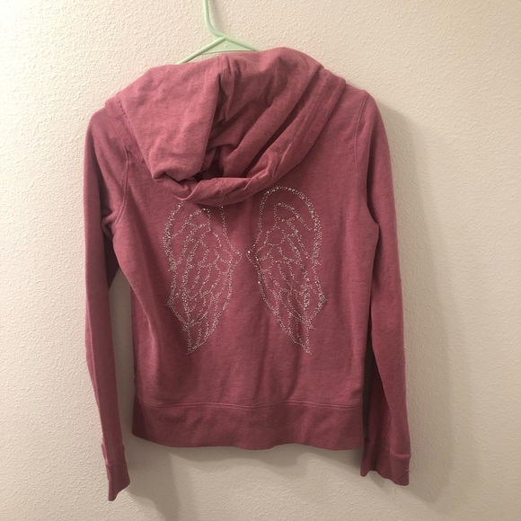 Victoria's Secret Tops - Victoria secret angel wing hoodie pink medium